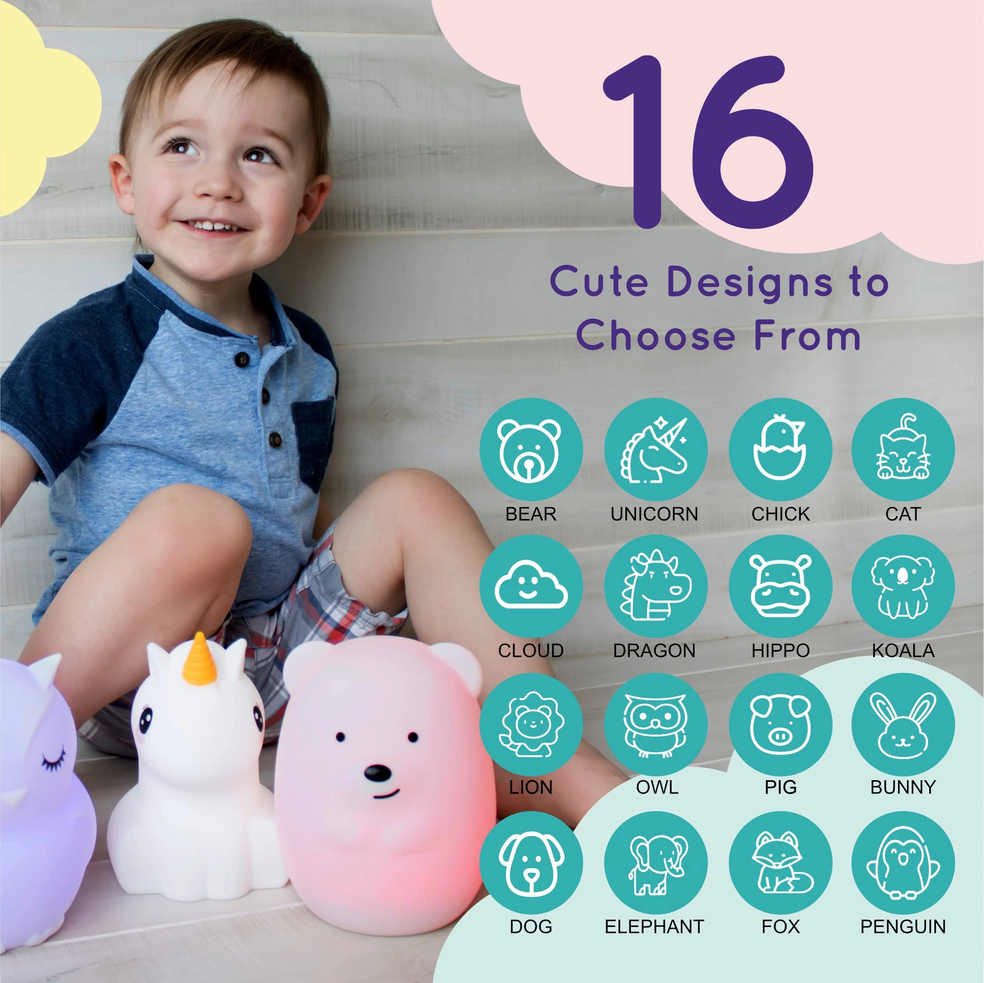 Cloud Squishy Night Light - Battery Powered Multicolor