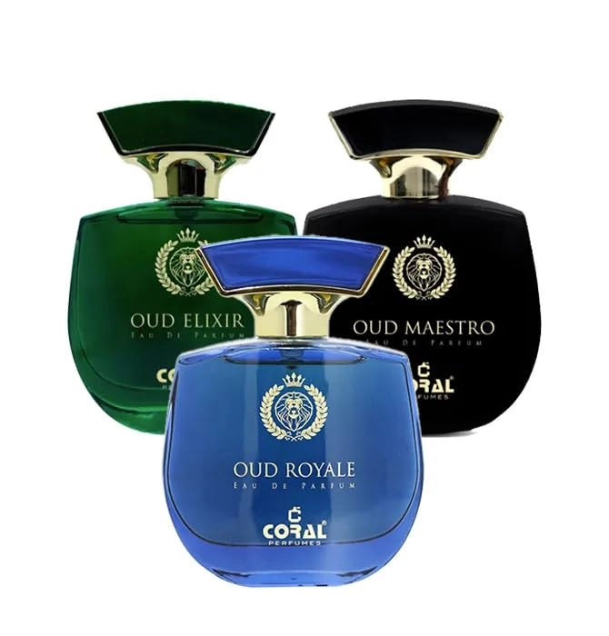 Coral Perfumes Industry LLC Oud Elixir + Oud Royale + Oud Maestro - Eau de Parfum 3 x 100ml