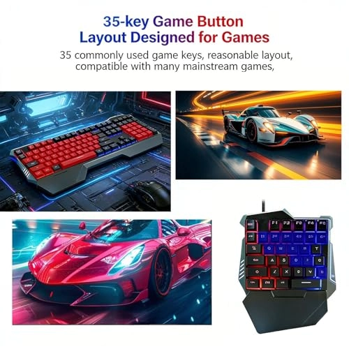 One Handed Gaming Keyboard - Wired