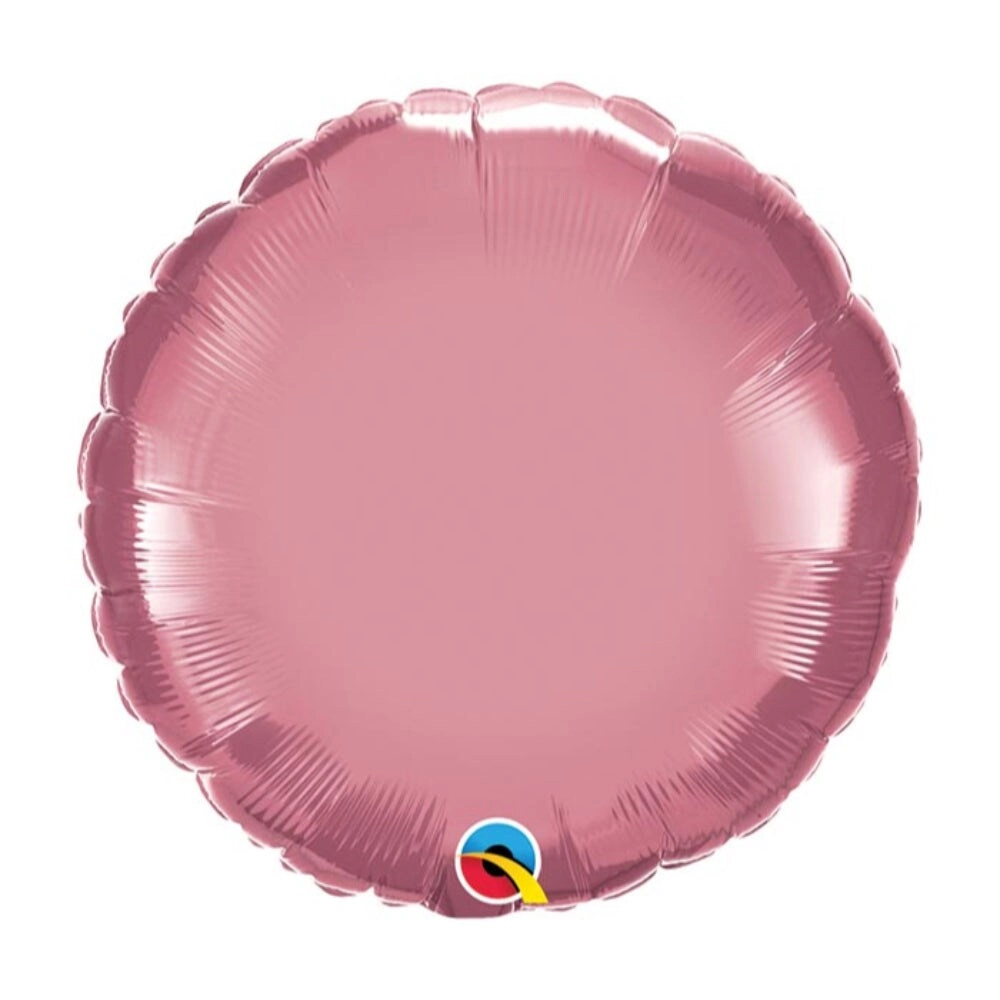 Party Zone Round Plain Foil Balloon - 18 Inch Chrome Mauve
