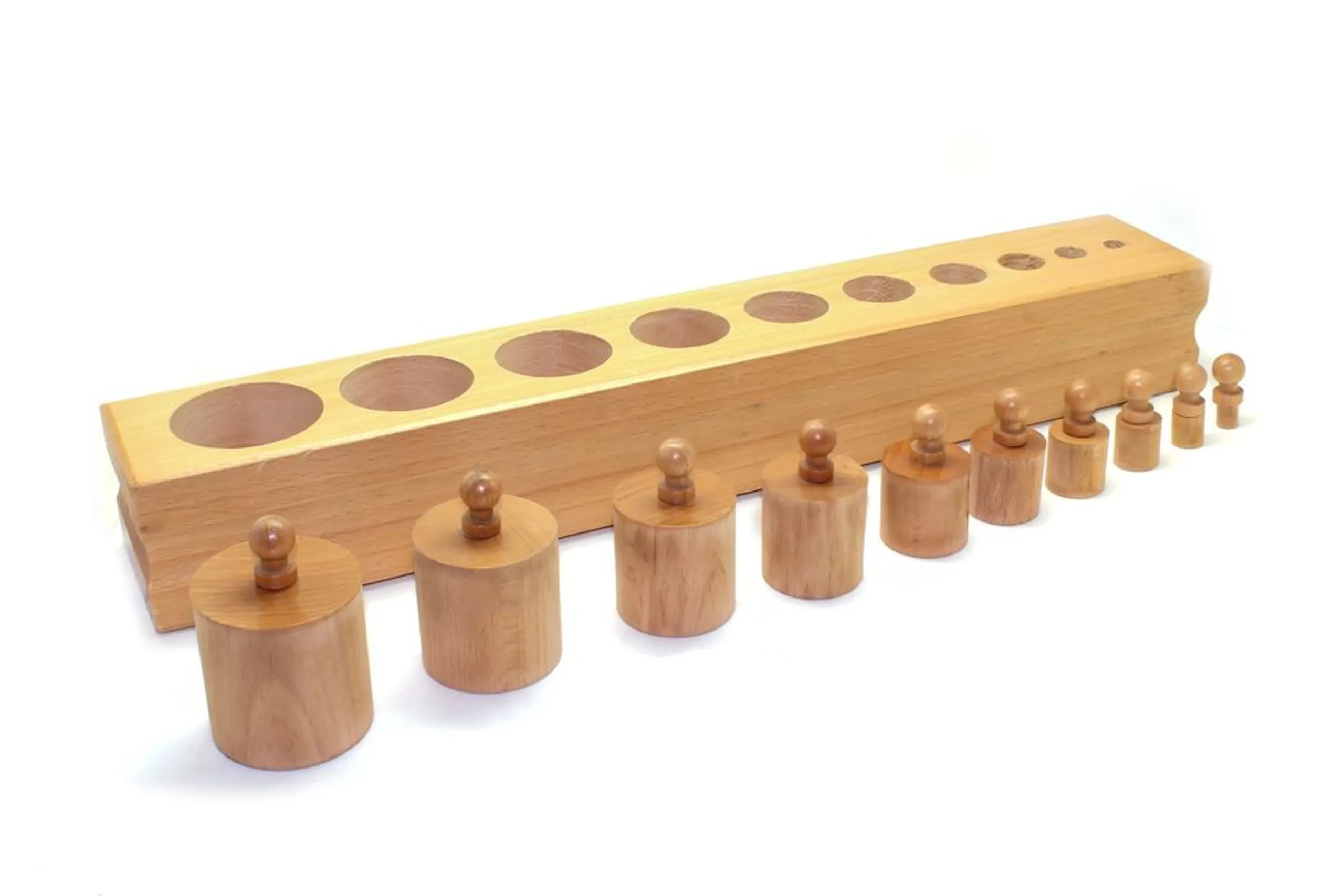 Edu Fun Cylinder Blocks With Wooden Base - 3 years+ 11 pieces