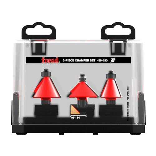 3 Piece Chamfer Router Bit Set - 1/2" 3