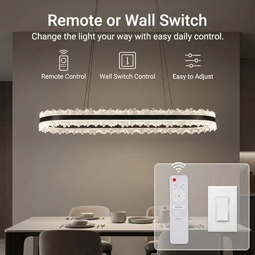 LED Ring Chandelier Oval - 3000K/4500K/6000K Stepless Dimming