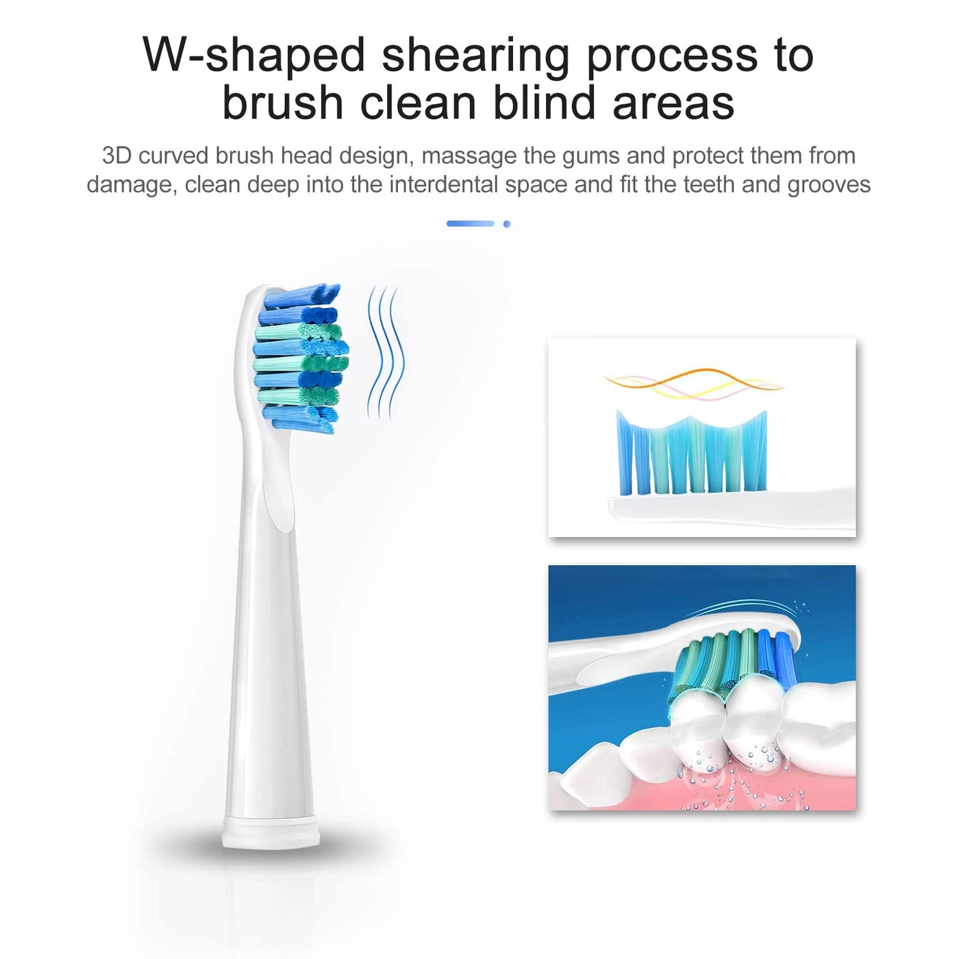 Toothbrush Replacement Heads - 5 Pack Compatible with FW-507/508/551/515/917/959/2011, FW-D1/D3/D7/D8