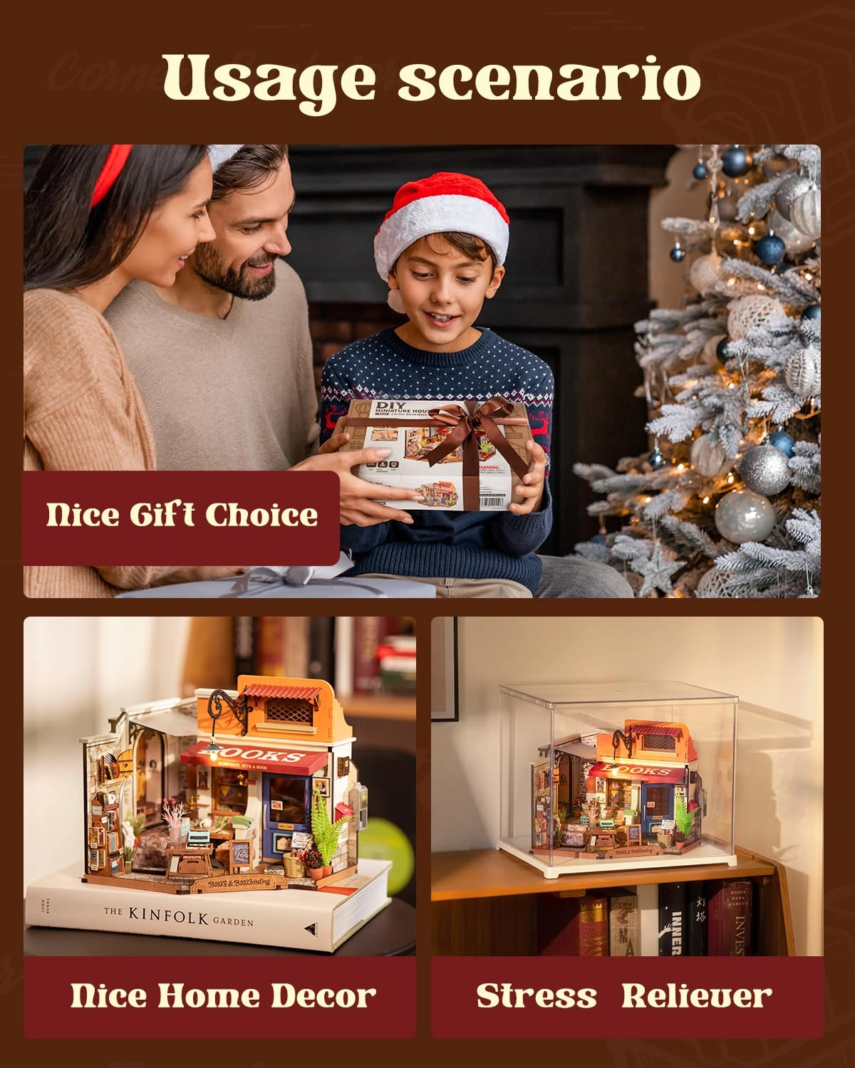 Miniature Dollhouse Bookstore - 1:24