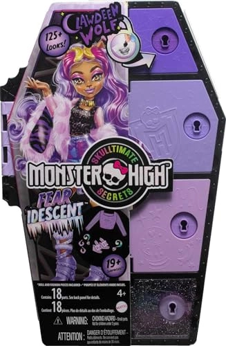 Clawdeen Wolf Doll - Skulltimate Secrets Fearidescent Series Dress-Up Locker 19+ Surprises