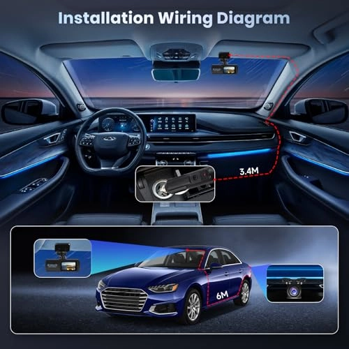 Dashcam - 4K (3840 x 2160 pixels) + 1080p (1920 x 1080 pixels)