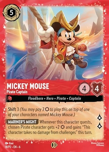 Into the Inklands Starter Deck - 2pcs + Into the Inklands Booster Pack - 4pcs + Glimmer Foil Mickey Mouse - Pirate Captain Promo Card