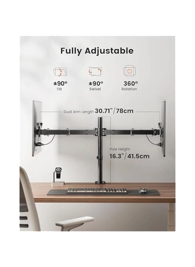 Double Monitor Mount - 2 30 inches VESA 75x75mm or 100x100mm
