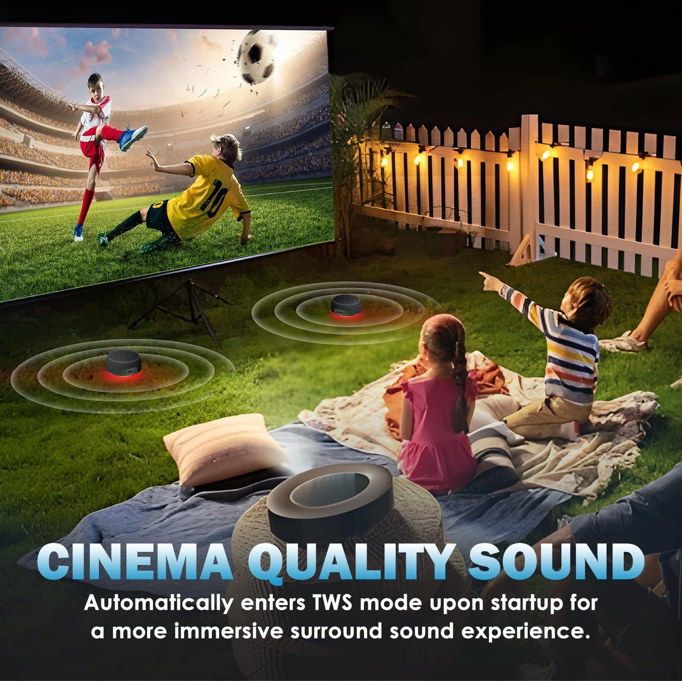 Bluetooth Speaker Set - TWS Stereo Bluetooth 5.4 10H Playtime