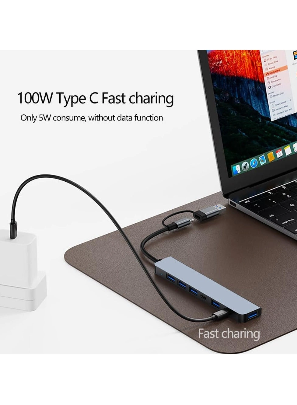 USB C Hub - 7 in 1 1 x USB 3.0