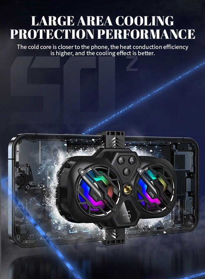 Phone Cooling Fan - RGB Temperature Display