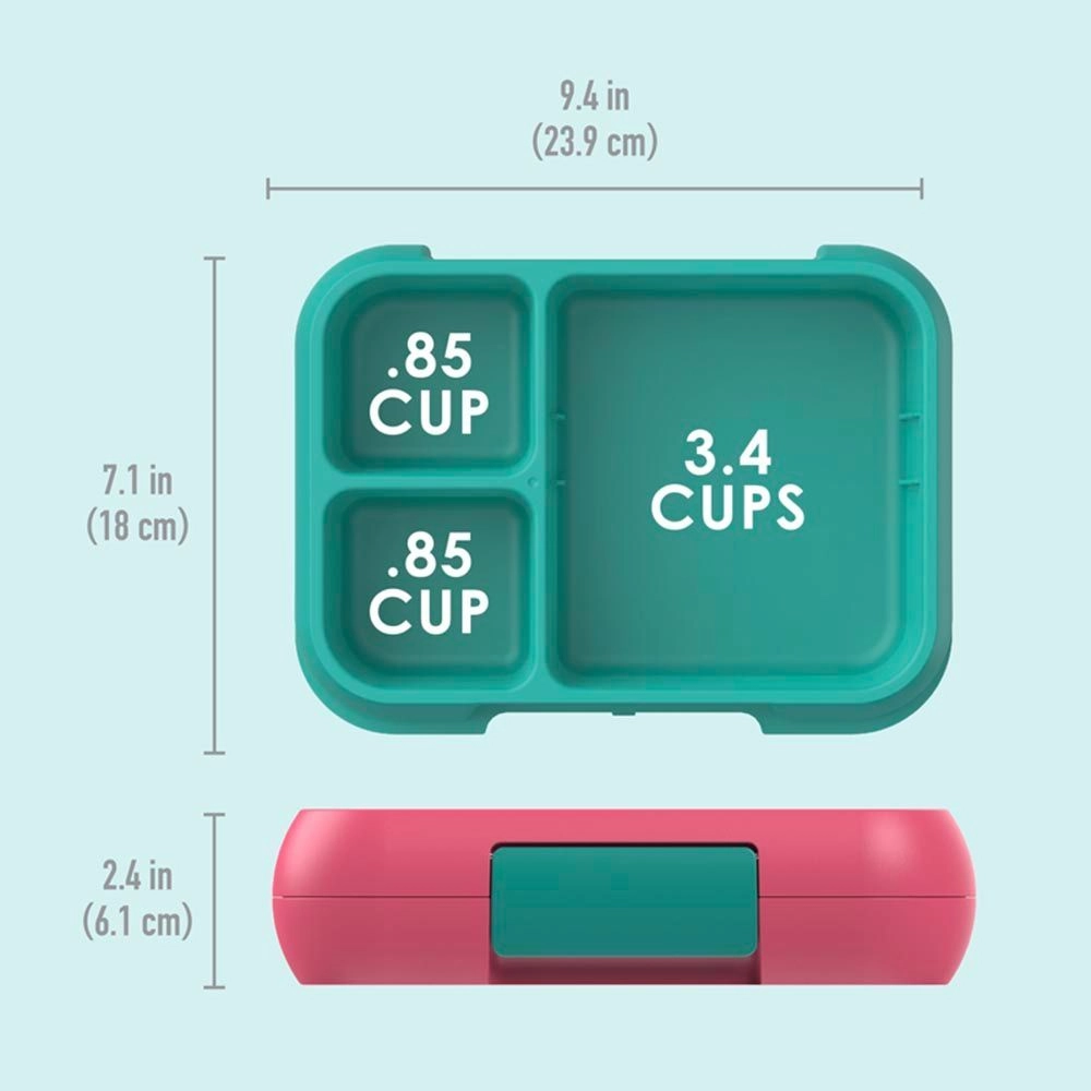Pop Lunch Box - Bright Coral/Teal 5 cups