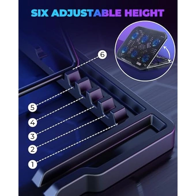 LAPTOP COOLING PAD - 12-17 INCH 6 QUIET FANS