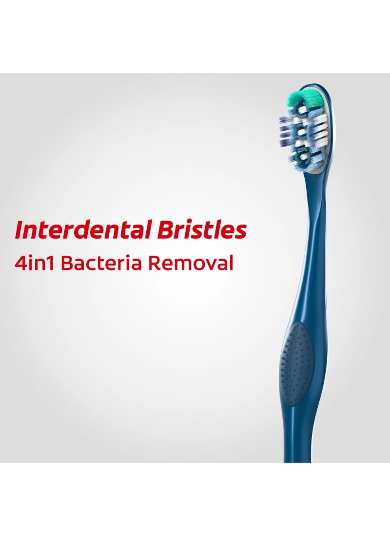360 Degree Whole Mouth Clean Toothbrush - 2-Piece Pack Multicolour Medium