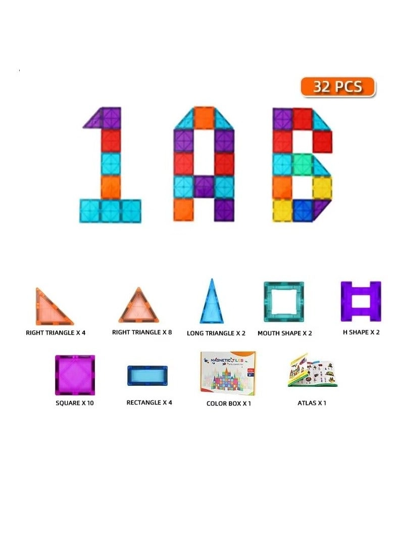 Magnetic Building Blocks - 32 pcs