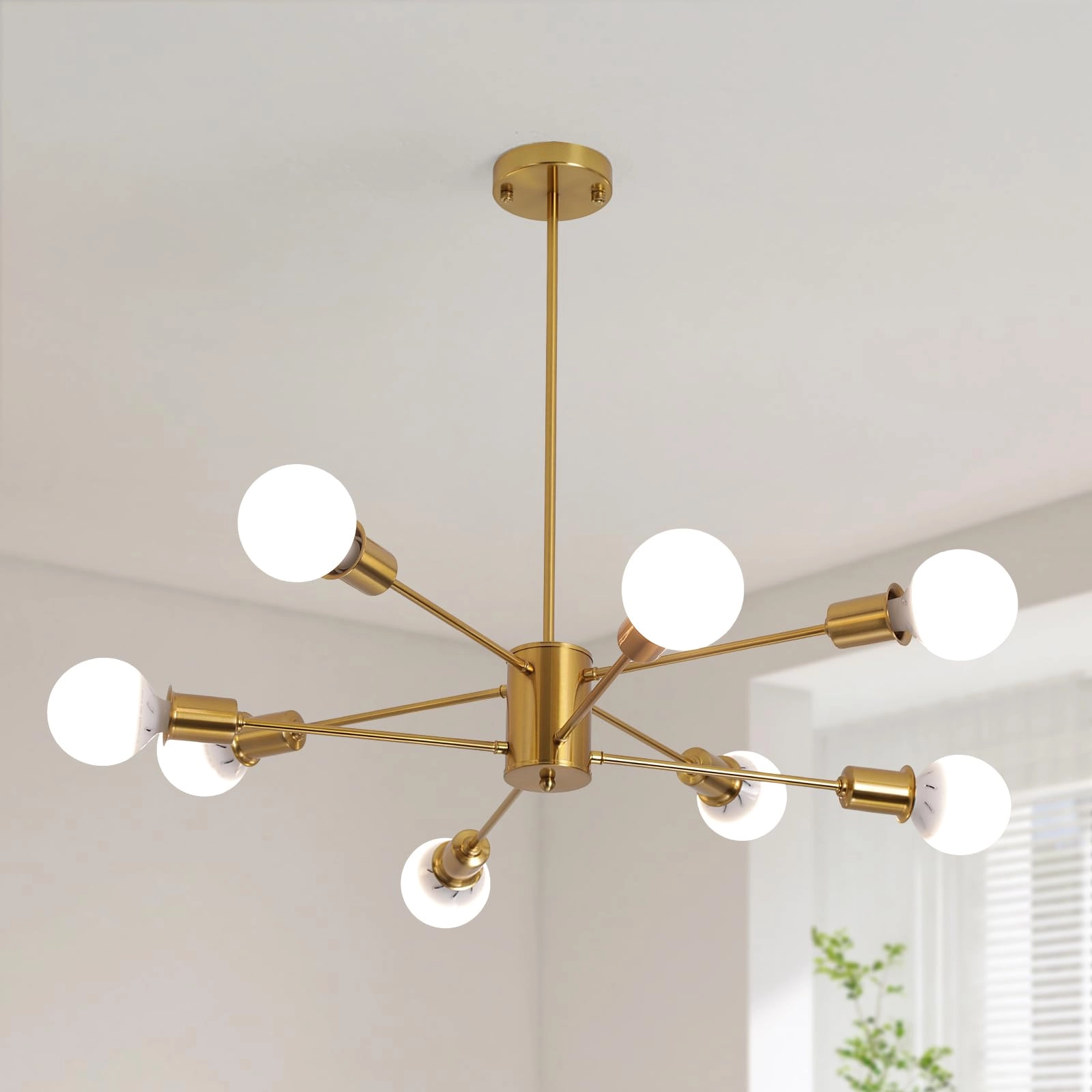 YATAI LIGHTING 8-Light Sputnik Pendant Chandelier - Dimmable