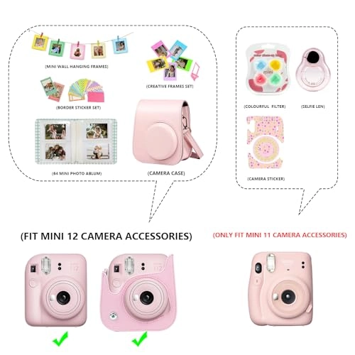 Case - Magic Pink + Adjustable strap + Photo album + Four-color filter + Frame sticker + Camera sticker + Selfie mirror