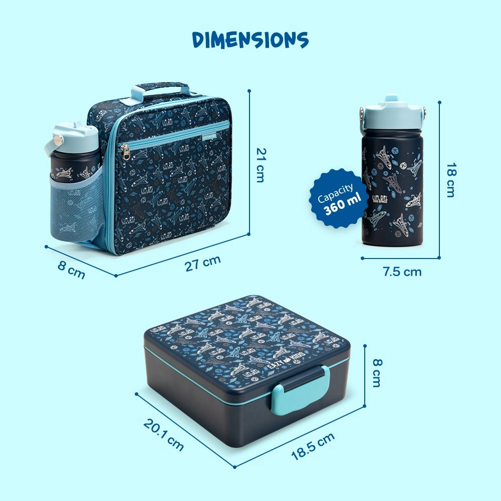 Lunch Box - 1100ml Racing Green + Water Bottle - 450ml + Lunch Bag - 3600ml