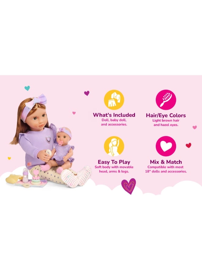 Tory Fashion Doll - 18-inch + Riley Baby Doll - 8-inch