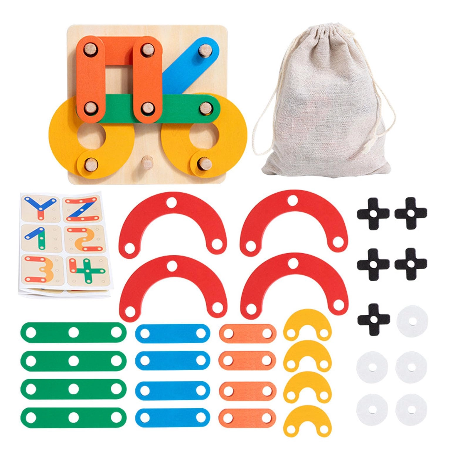 Bonbela Wooden Building Blocks - 40 pcs