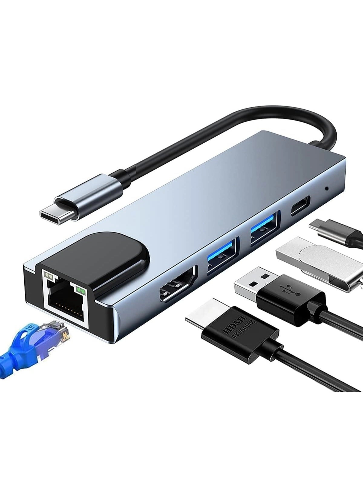 ORIONMAX USB-C Hub Adapter - 5-in-1 4K HDMI 100W PD