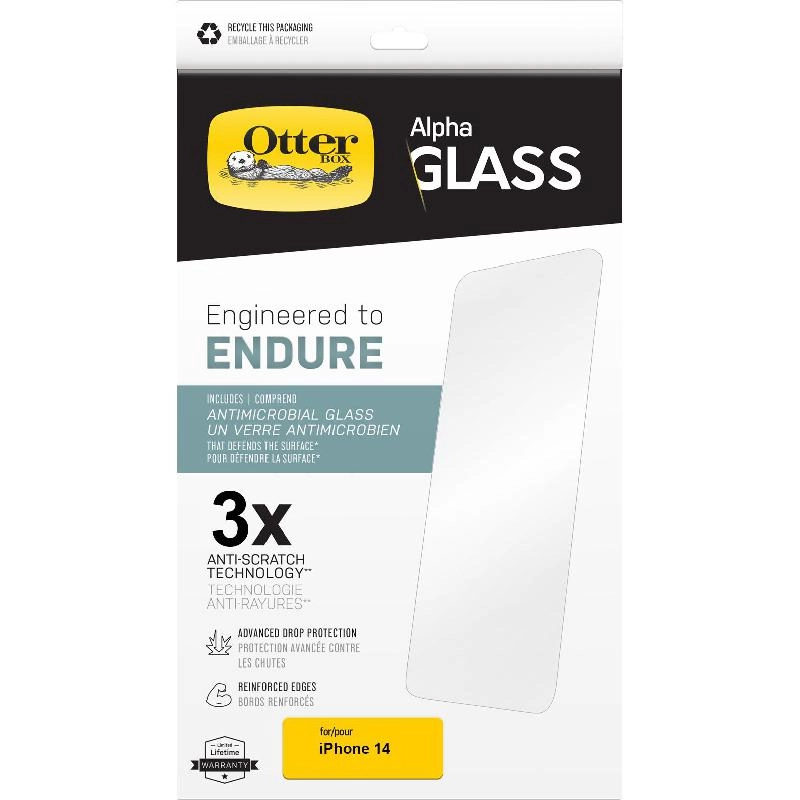 OtterBox Alpha Glass - iPhone 14 Antimicrobial Screen Protector