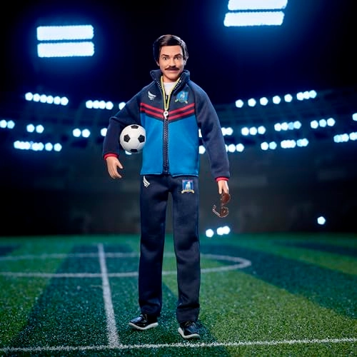 Ted Lasso Collectible Doll - Iconic Blue AFC Richmond Tracksuit Aviators Displayable Packaging