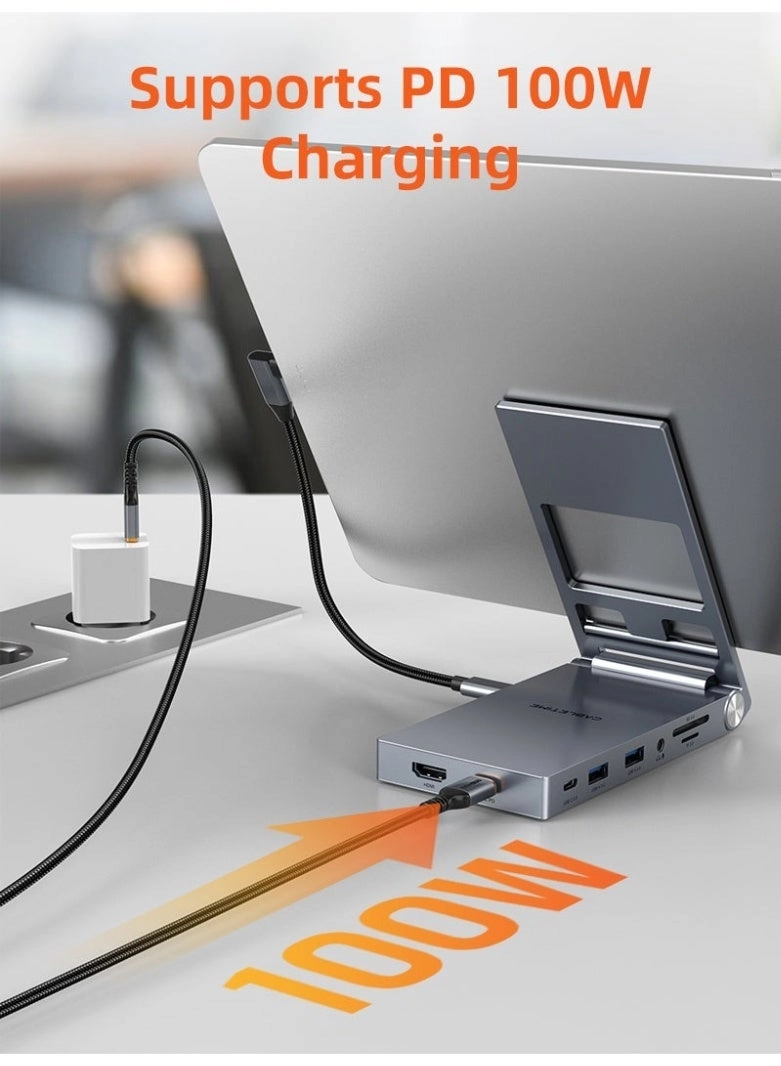 HUB - 8-IN-1 USB-C Foldable Pad Stand