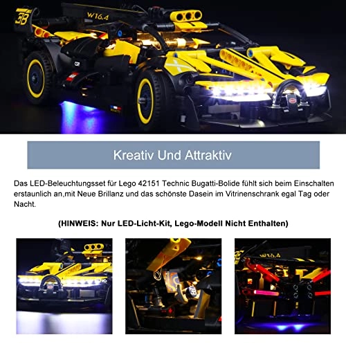 LED Light for LEGO Technic Bugatti Bolide 42151 - Acrylonitrile Butadiene Styrene 1 5V