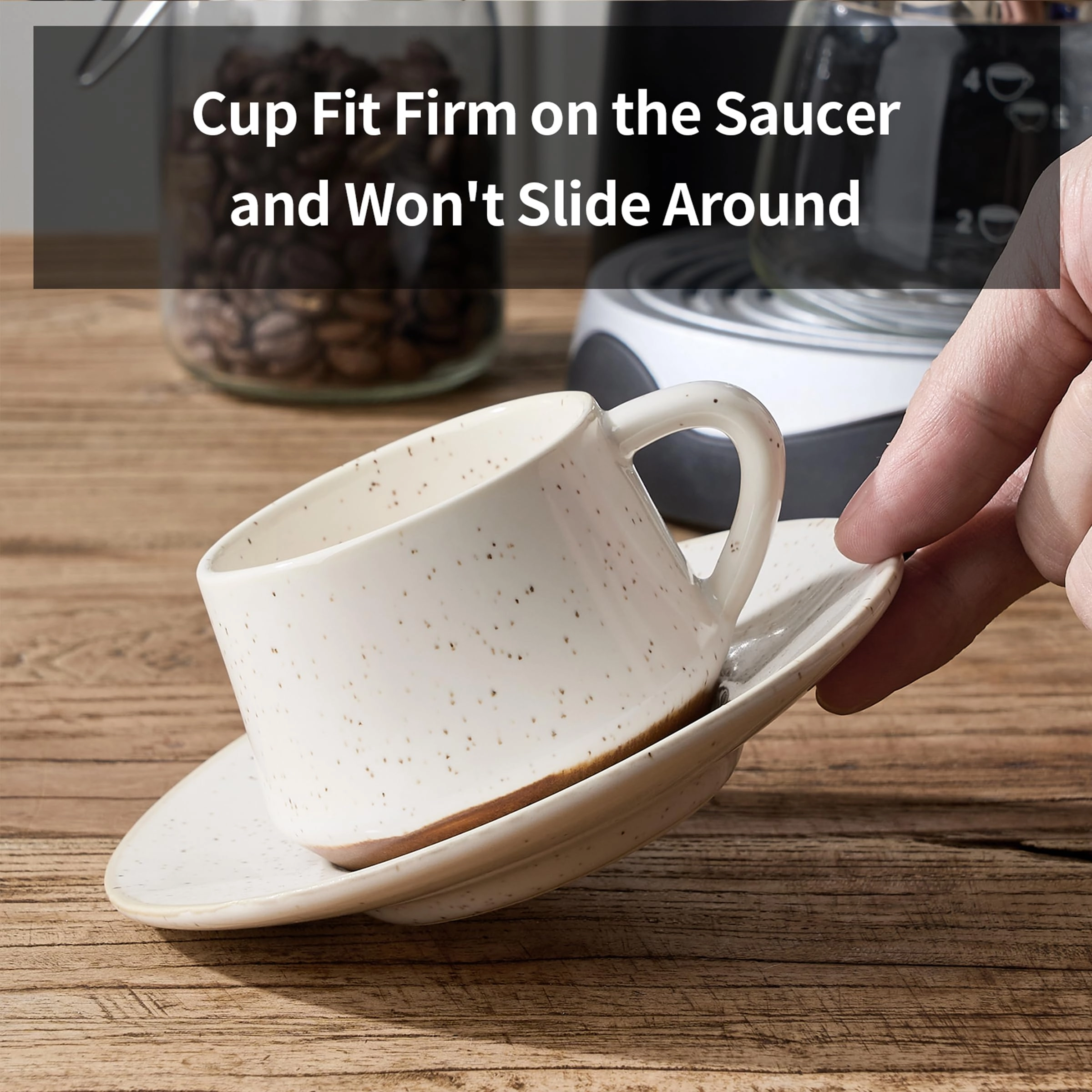 Ceramic Coffee Cup & Saucer - 13 pcs - Irregular Dot - 130 ml