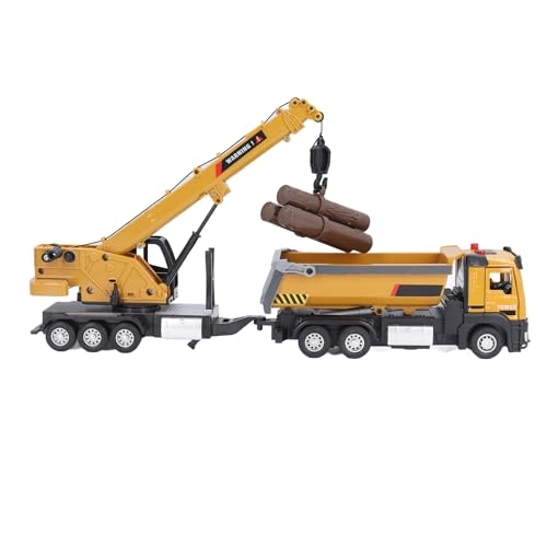 Crane with Dump Truck - Yellow Alloy