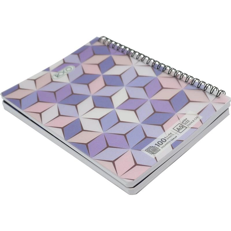 Notebook 19 X 26 cm Spiral - Grid 100 Sheets