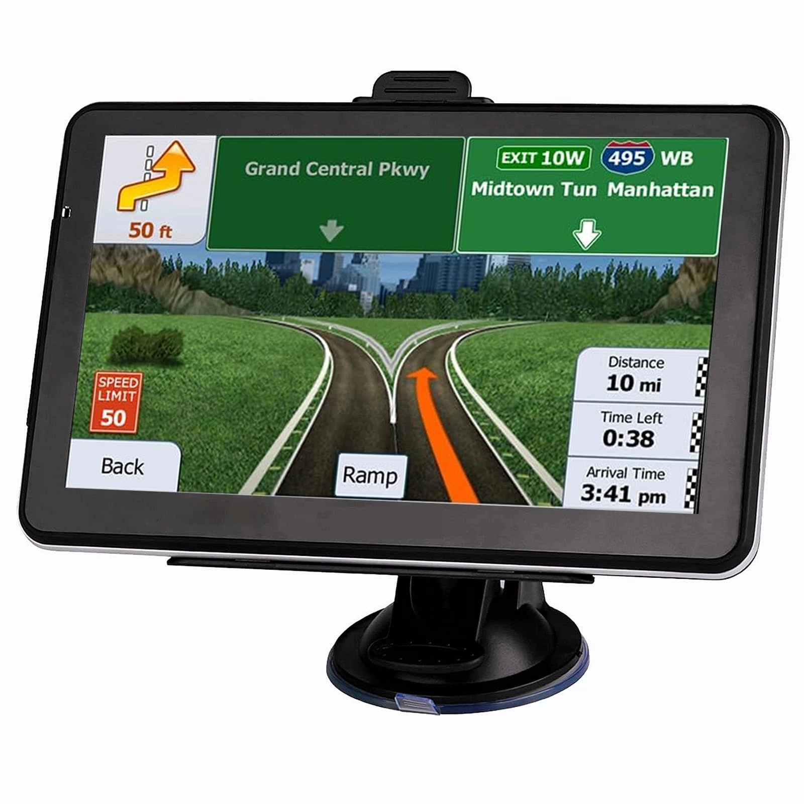LONGRUF GPS Navigator - 7-Inch Touch Screen Free Lifetime Map Updates