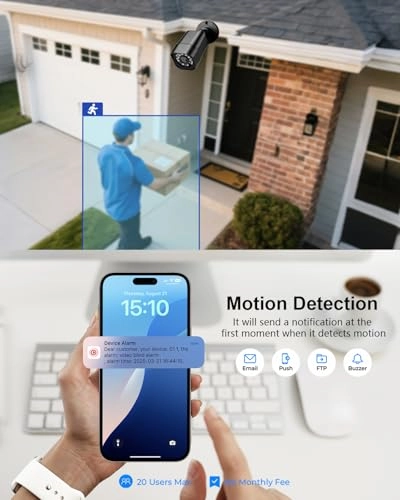 4CH DVR + Wired Security Camera - 4 1080P