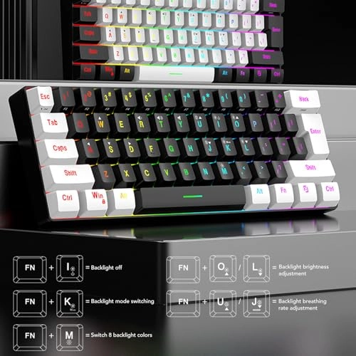 60% Wired Gaming Keyboard - Wired + Gaming Mouse