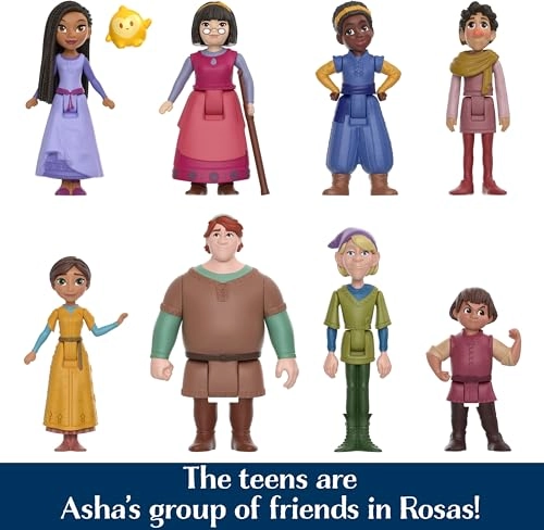Disney s Wish The Teens Mini Doll Set - 8 Posable Dolls Star Figure Ages 3+