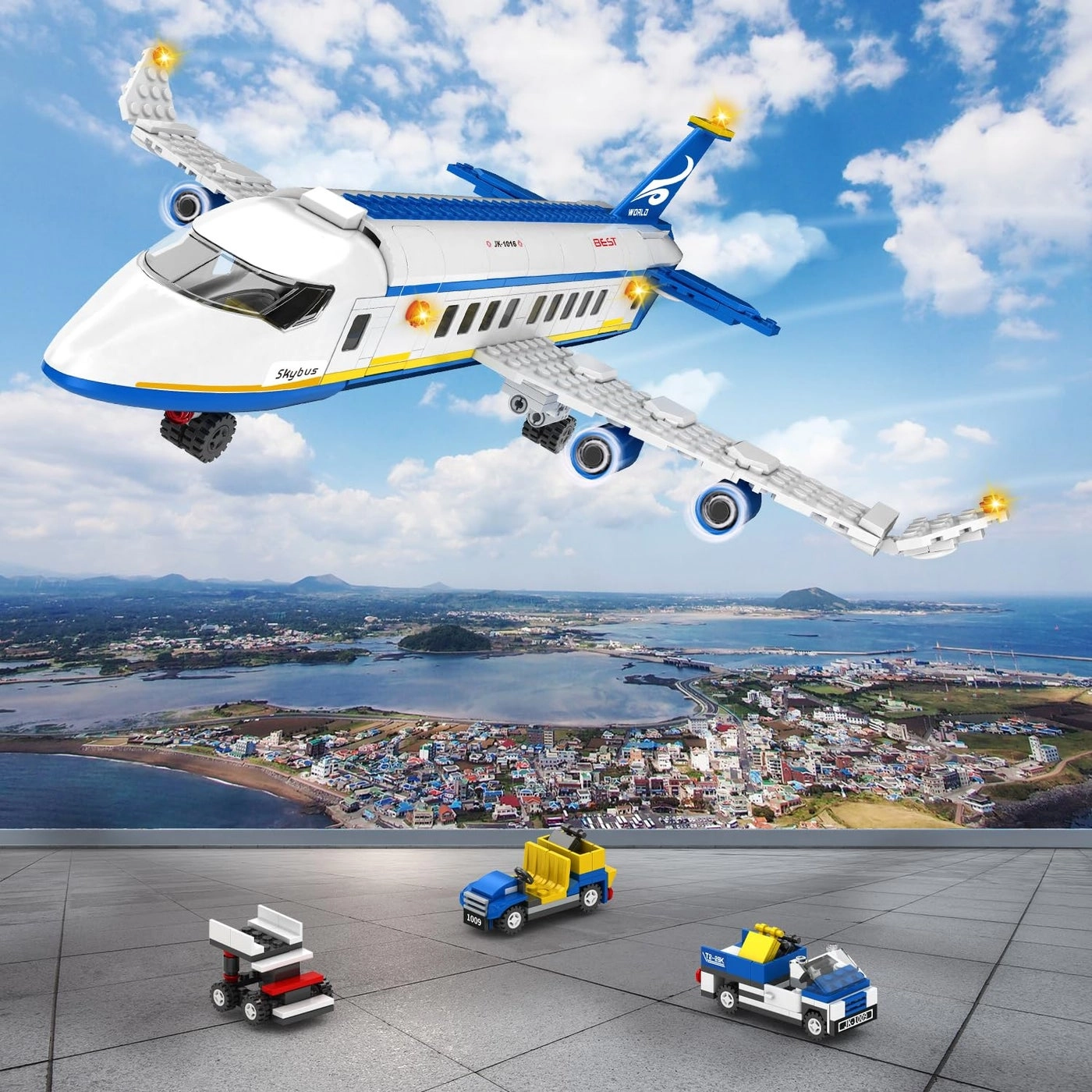City Passenger Airplane Building Set - 516 pcs