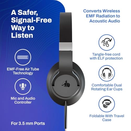 EMF-Free Over-Ear Headphones - Wired Headphone