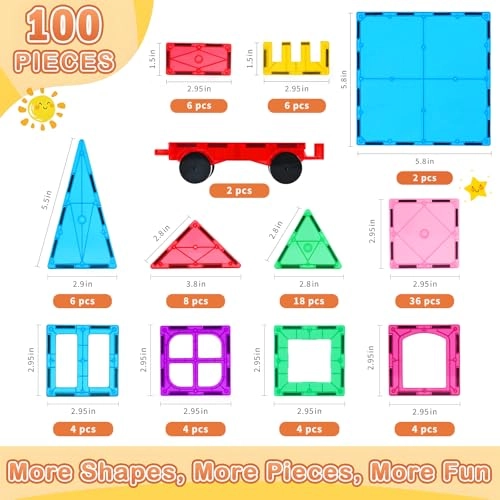 Magnetic Building Blocks - 100 pcs