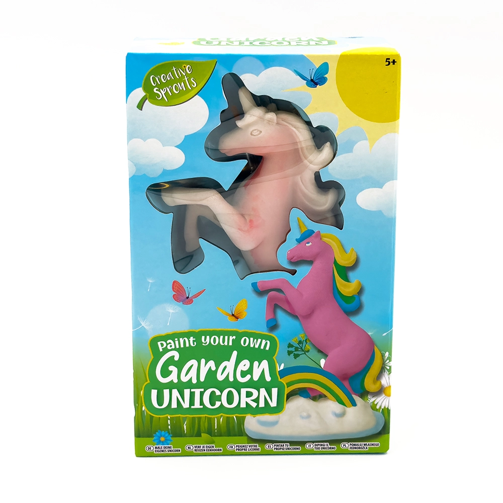 Paint Your Own Garden Unicorn - 1 unicorn figurine 4 paints 1 brush