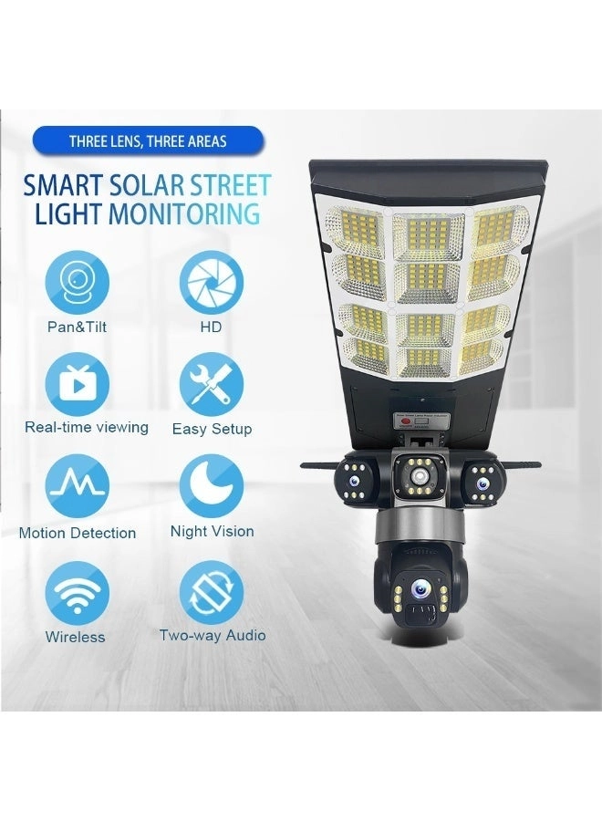 Solar Streetlight Dual Lens Security Camera 8MP