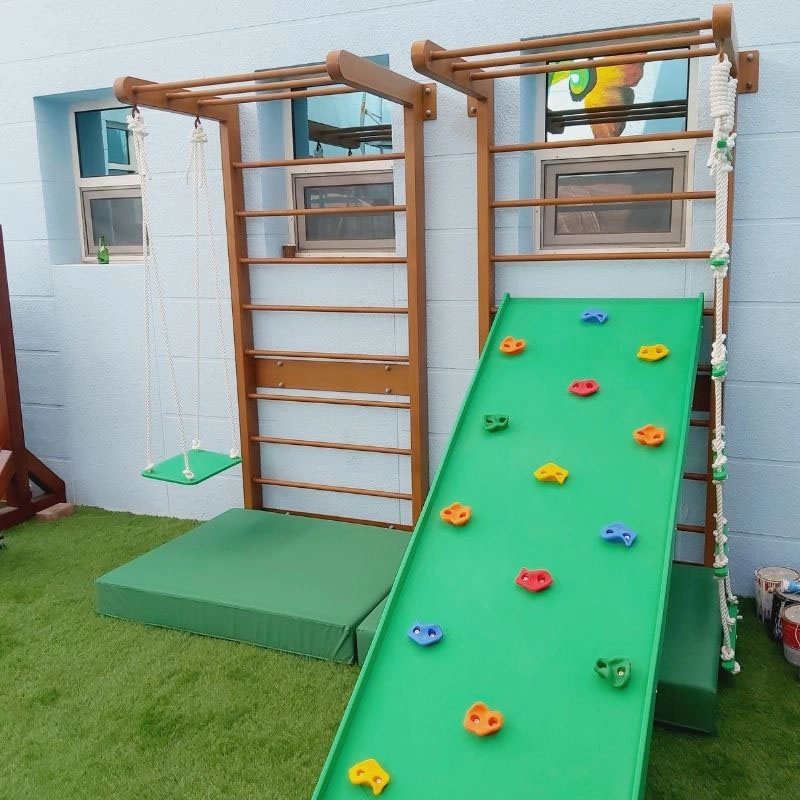 Double Swedish Wall - With Climbing Ramp 200 x 220 cm