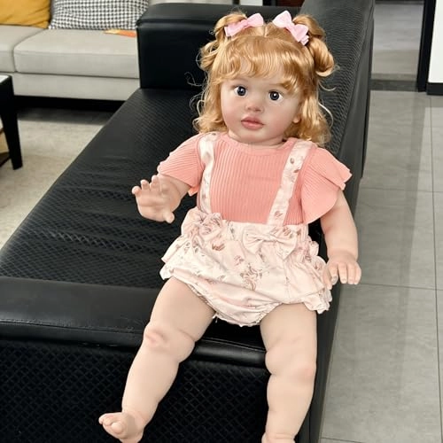 Pippa Reborn Baby Doll - 26 inch Cotton Vinyl Hand-rooted Curly Hair Ages 3+