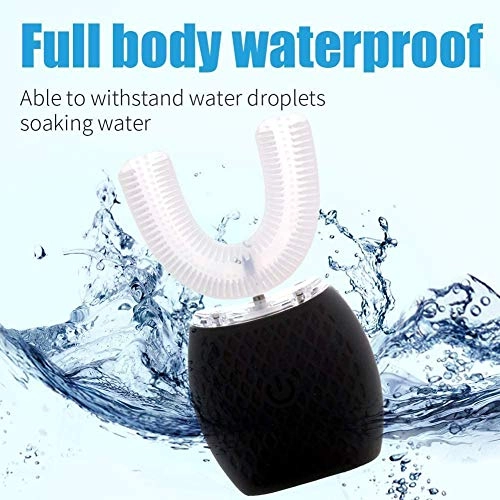 Ultrasonic U-Shaped Toothbrush - 360° Mouth Cleansing Black