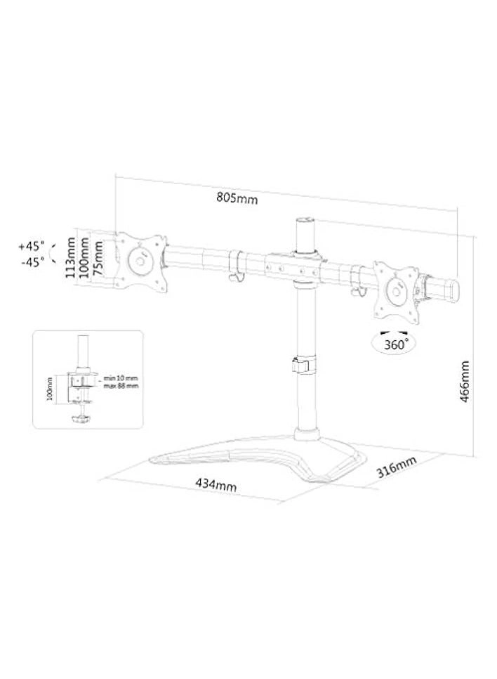 NM-D335DBLACK - two 27" 100x100mm