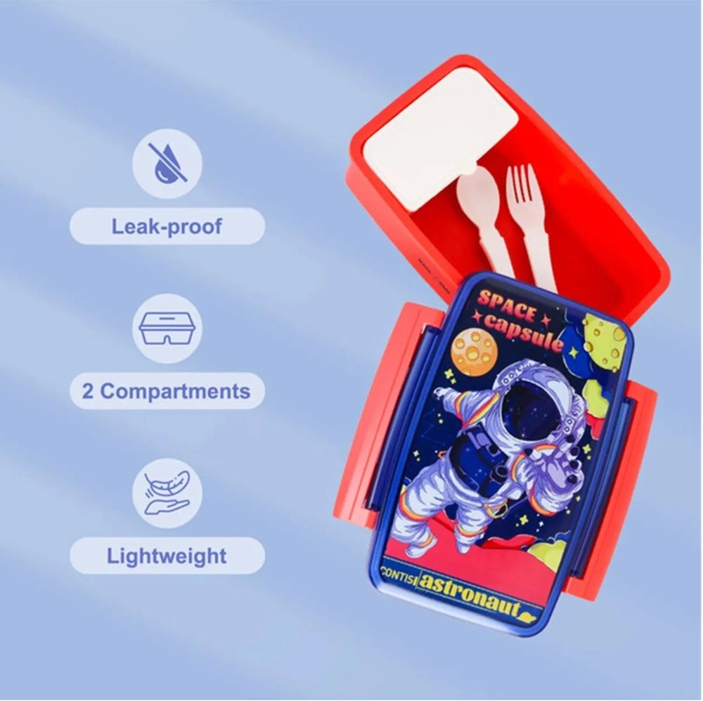 Bento Lunch Box With Spoon And Fork - Astronaut Blue 1000ml
