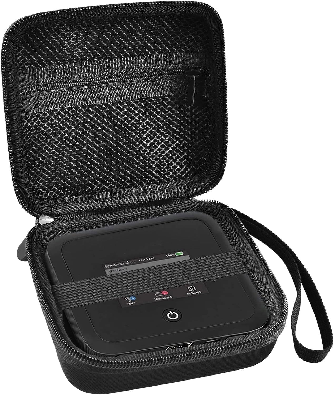 PSofcake Travel Router Case - Mesh Pocket Hand Strap