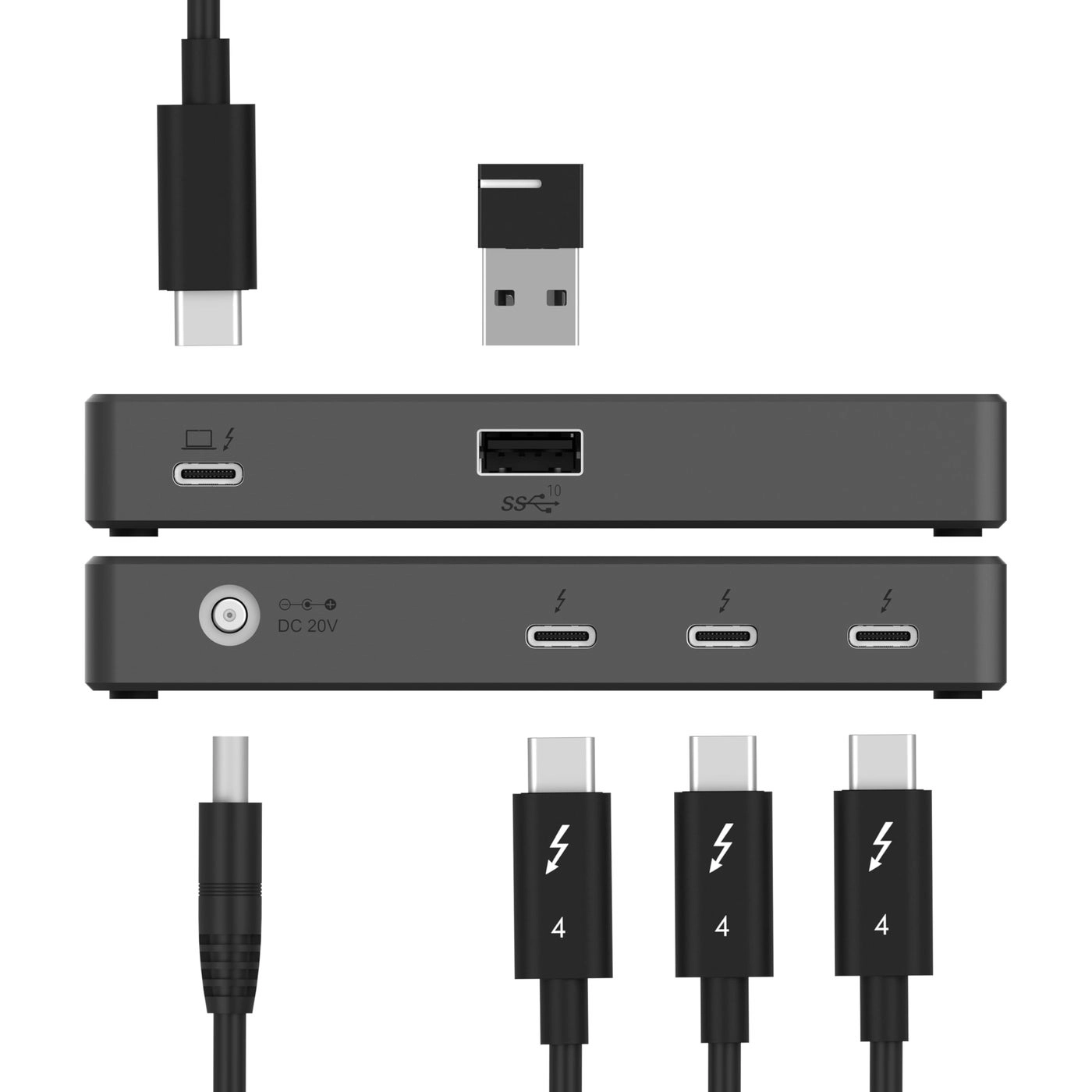 Thunderbolt 4 Hub HBTBT4 - 60W 3x TB4 1x USBA