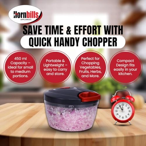 Vegetable Manual Chopper - 500ml 3 Blades